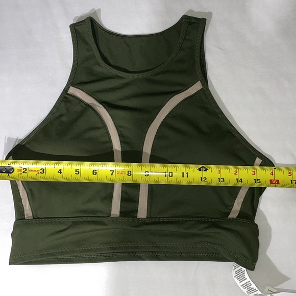 Fabletics, new with tag olive green, midi sports bra size medium - Picture 6 of 6